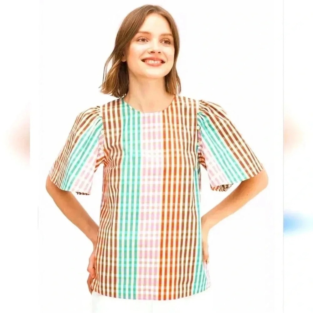 Kate Spade Multi- color Gingham Top